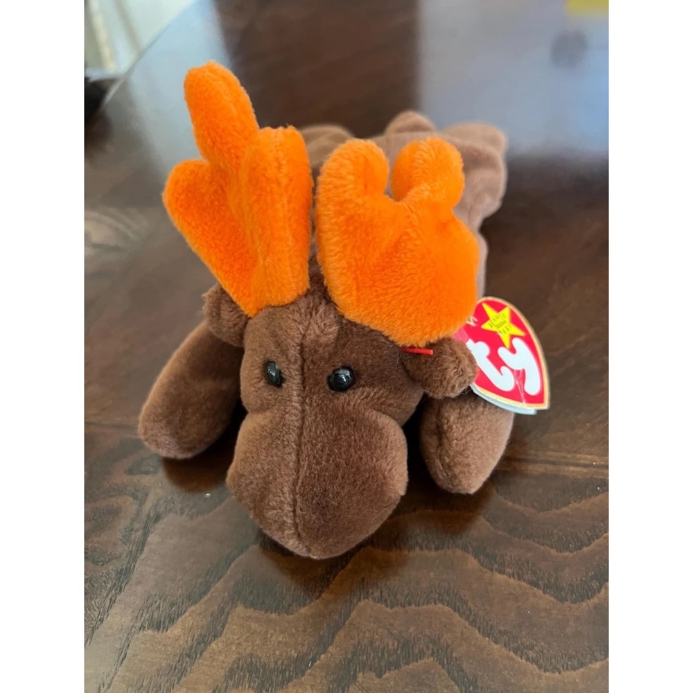 Rare TY Beanie Baby Moose Chocolate 1993